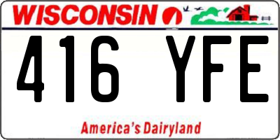 WI license plate 416YFE