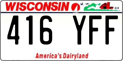 WI license plate 416YFF