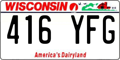 WI license plate 416YFG
