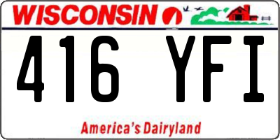 WI license plate 416YFI