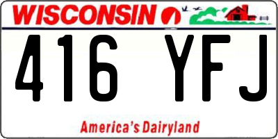 WI license plate 416YFJ