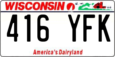 WI license plate 416YFK