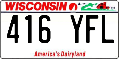WI license plate 416YFL