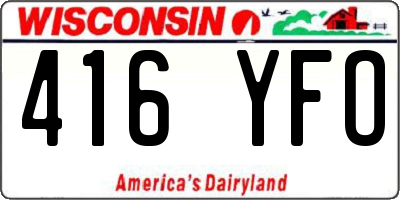 WI license plate 416YFO