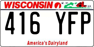 WI license plate 416YFP