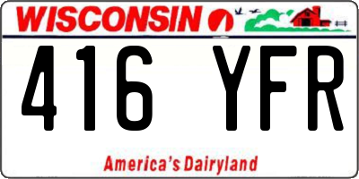 WI license plate 416YFR