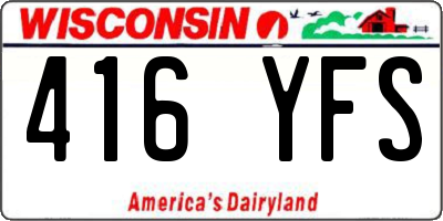 WI license plate 416YFS