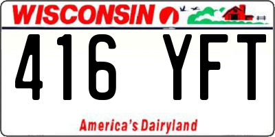 WI license plate 416YFT