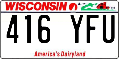 WI license plate 416YFU