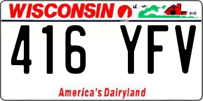 WI license plate 416YFV