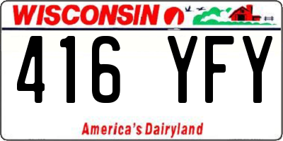 WI license plate 416YFY