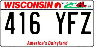 WI license plate 416YFZ