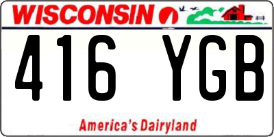 WI license plate 416YGB