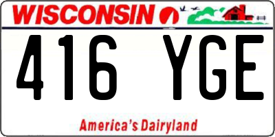 WI license plate 416YGE