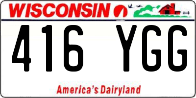 WI license plate 416YGG