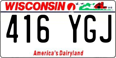 WI license plate 416YGJ