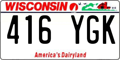 WI license plate 416YGK