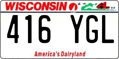 WI license plate 416YGL