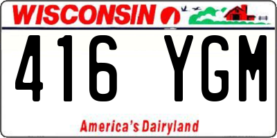 WI license plate 416YGM