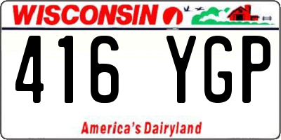 WI license plate 416YGP