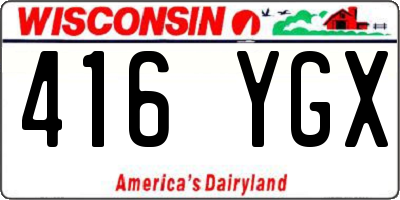 WI license plate 416YGX
