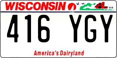 WI license plate 416YGY