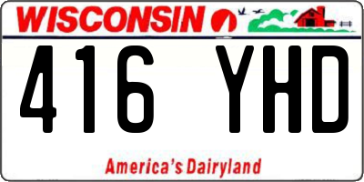 WI license plate 416YHD