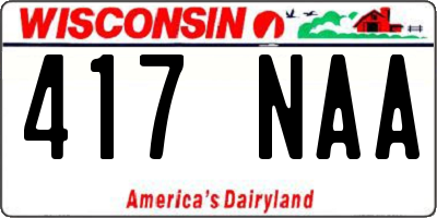 WI license plate 417NAA