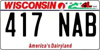 WI license plate 417NAB