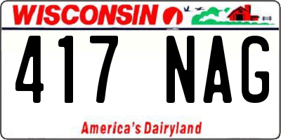 WI license plate 417NAG