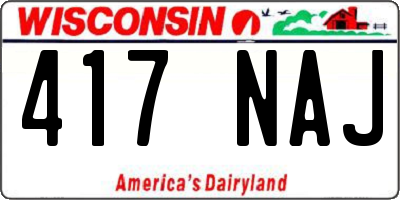 WI license plate 417NAJ