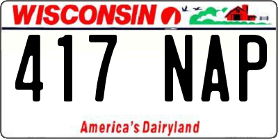 WI license plate 417NAP