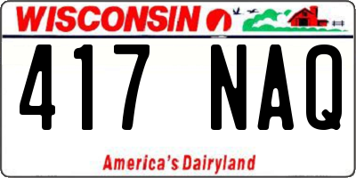 WI license plate 417NAQ