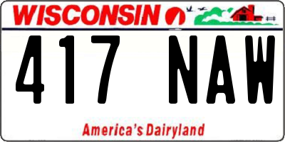 WI license plate 417NAW