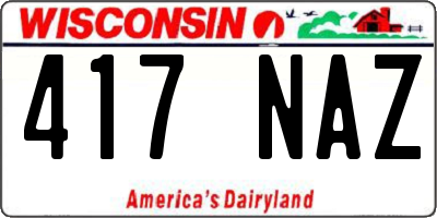 WI license plate 417NAZ