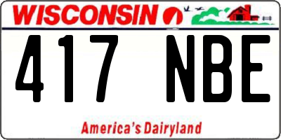WI license plate 417NBE