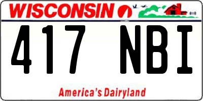 WI license plate 417NBI