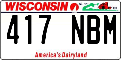WI license plate 417NBM