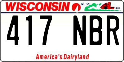 WI license plate 417NBR