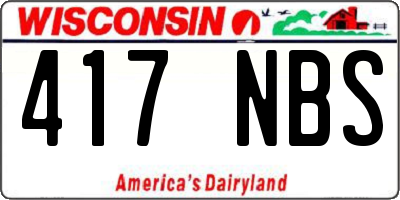 WI license plate 417NBS