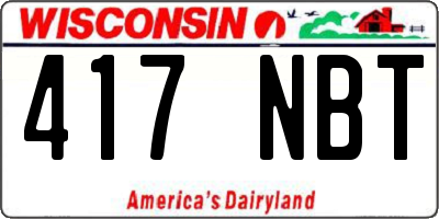 WI license plate 417NBT