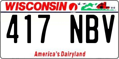 WI license plate 417NBV