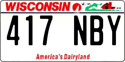 WI license plate 417NBY