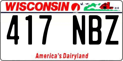 WI license plate 417NBZ