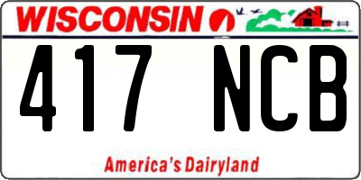 WI license plate 417NCB