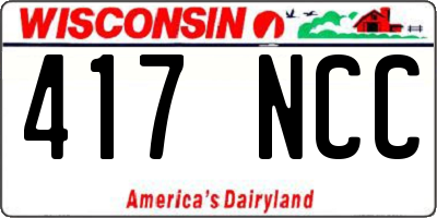 WI license plate 417NCC