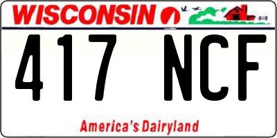 WI license plate 417NCF