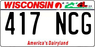 WI license plate 417NCG