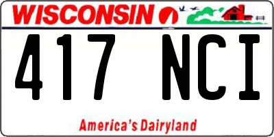 WI license plate 417NCI