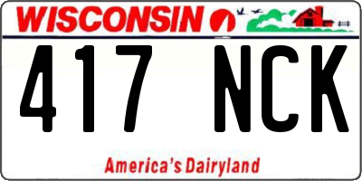 WI license plate 417NCK